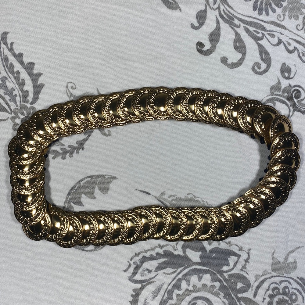 Vintage Stretch round coin look gold tone‎ belt